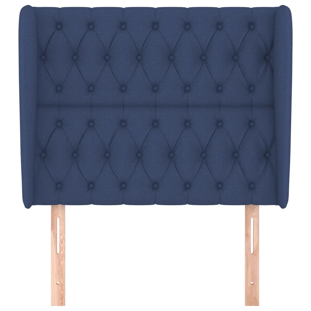 Testiera | Testata ad Orecchio Blu 93x23x118/128 cm in Tessuto