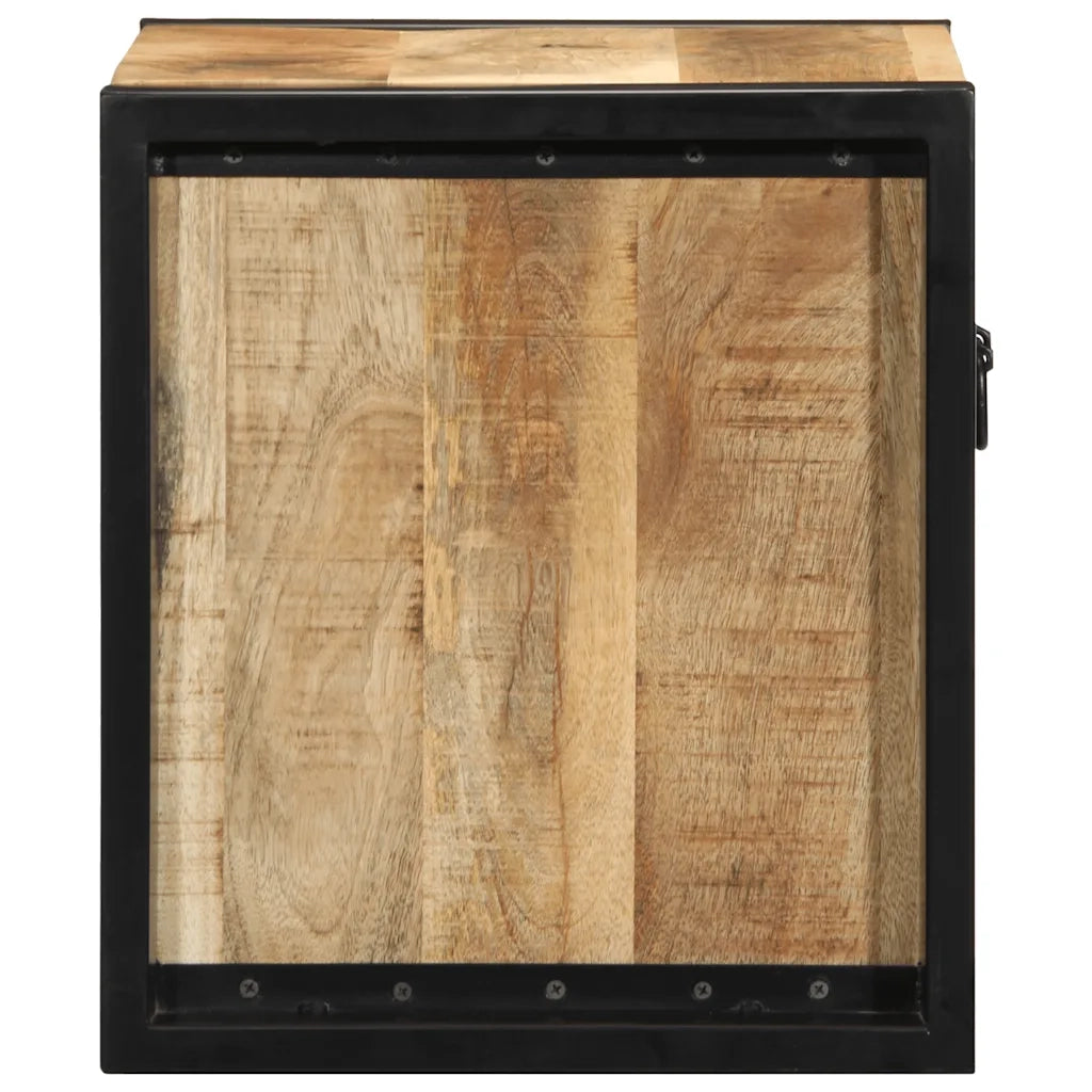 Comodino 40x35x40 cm in Legno Grezzo Massello di Mango 4015949