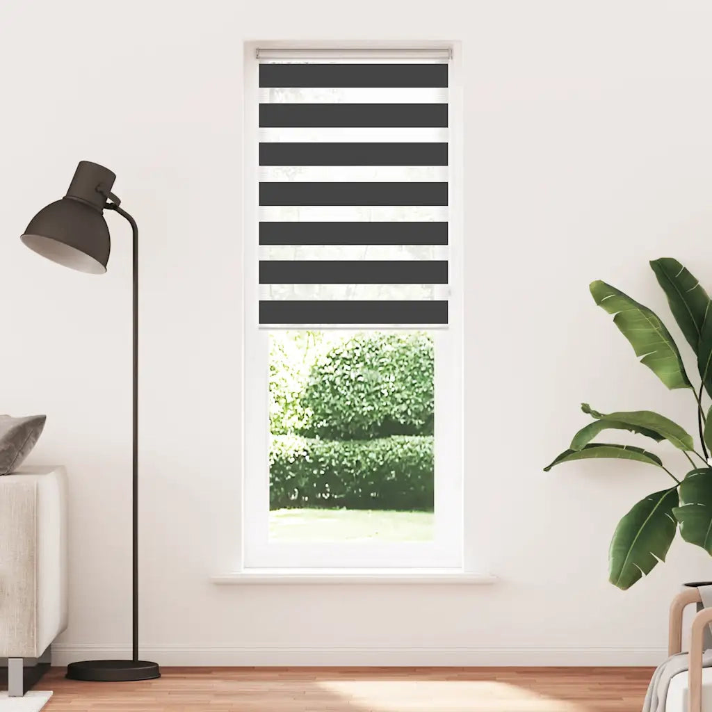 Tenda a rullo | Tenda avvolgibile Zebra Nero Larghezza Tessuto 75,9 cm Poliestere