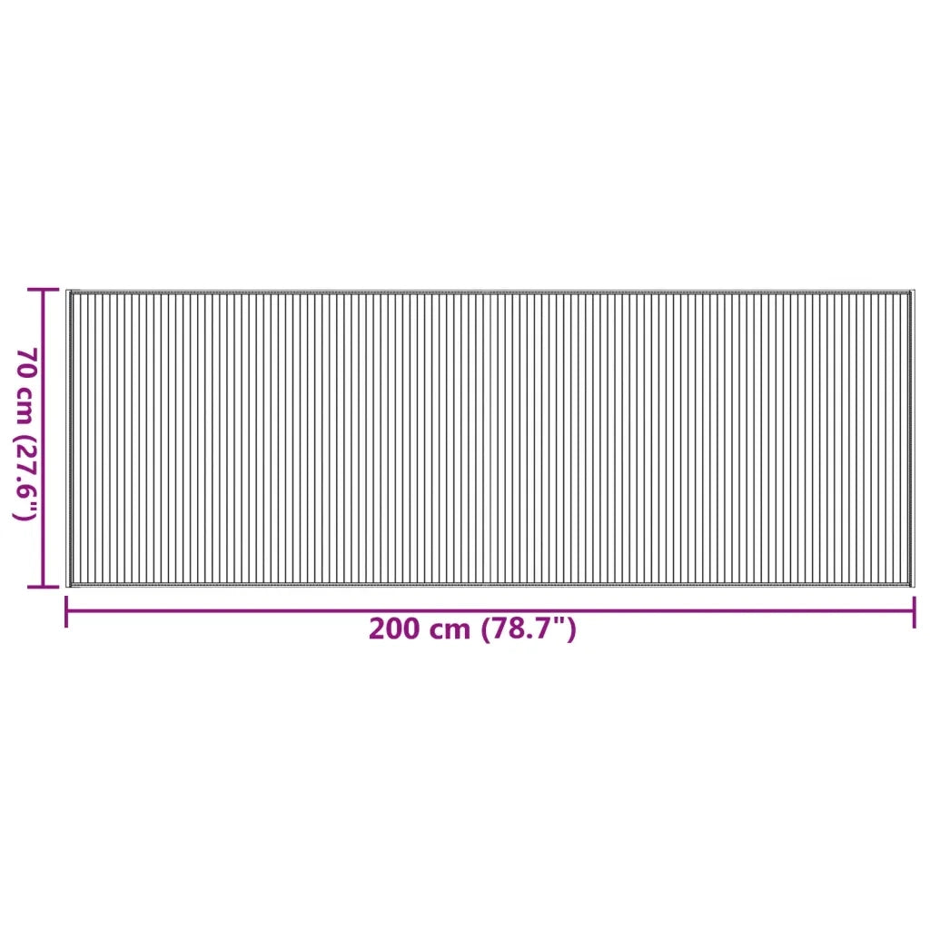 Tappeto Rettangolare Grigio 70x200 cm in Bambù 376874