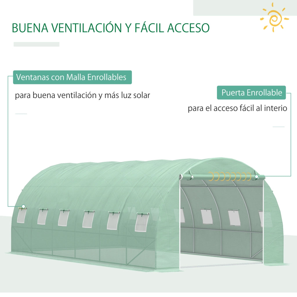 Serra Tunnel con 12 Finestre Porta ¨C Minimal ¨C Verde