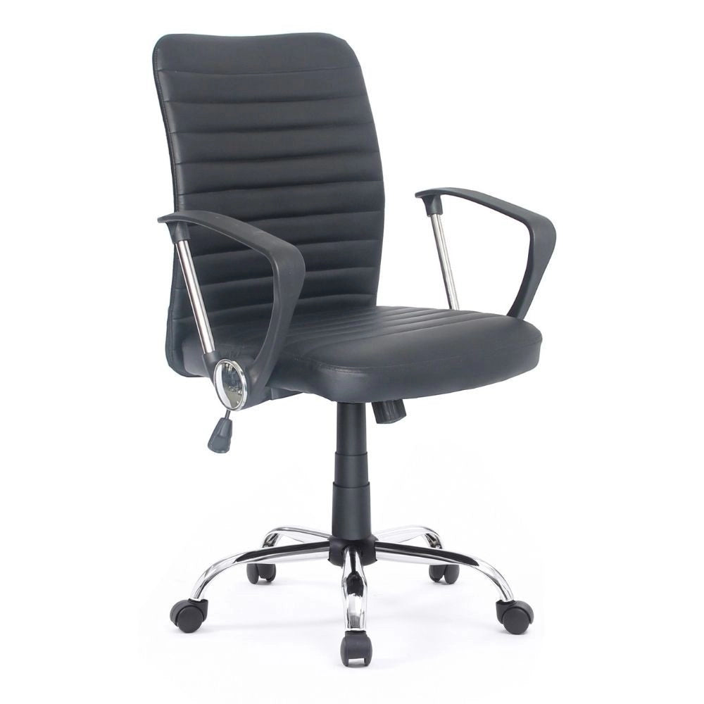Poltrona ufficio base cromata Asgar colore nero