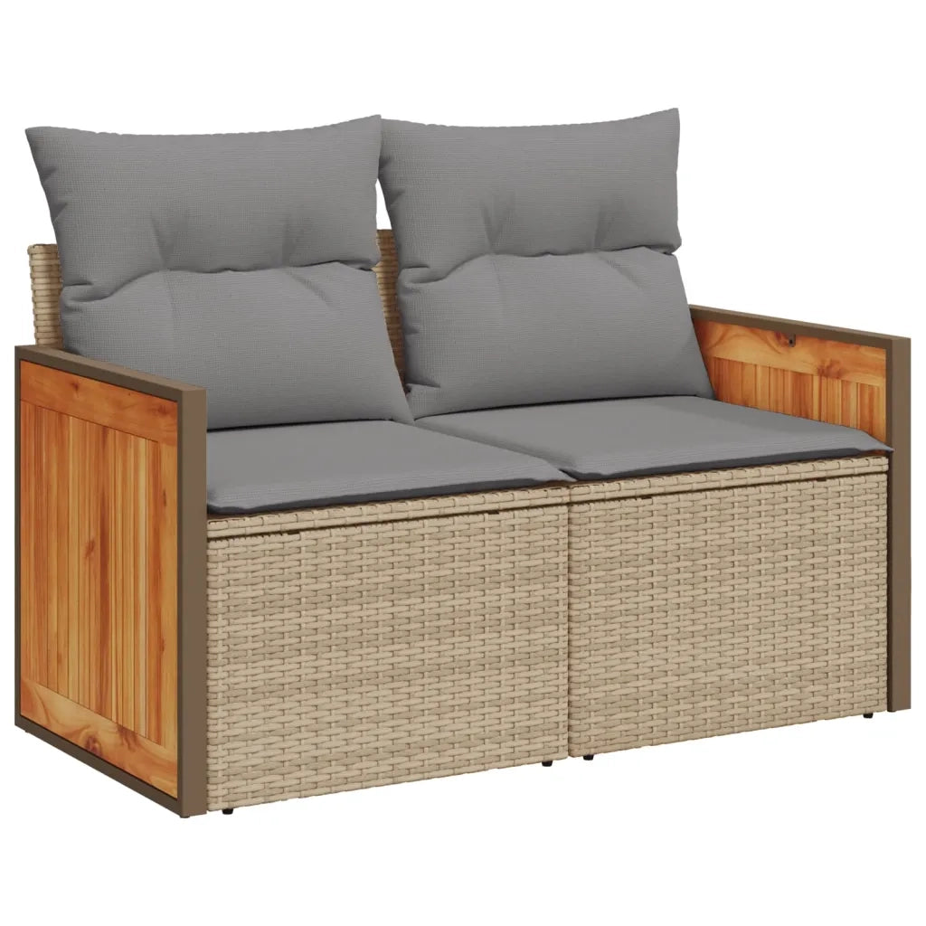 Set Divano da Giardino 8 pz con Cuscini Beige in Polyrattan 3228236