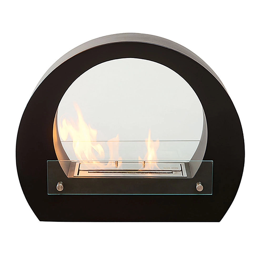 Camino a Bioetanolo da Pavimento 64x23x52 cm Karlsen Bologna Nero