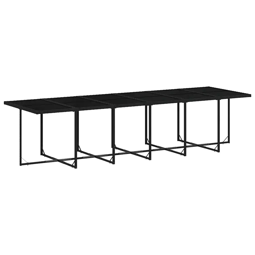 Set da Pranzo da Giardino 17 pz con Cuscini Nero in Polyrattan 3210823