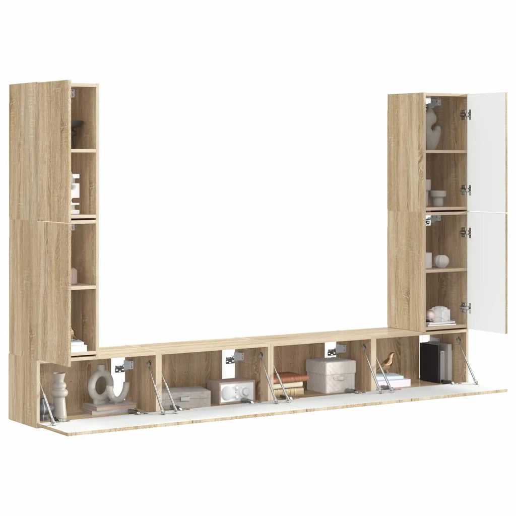 Set mobile TV 8 pcs Rovere Sonoma Legno multistrato 3409134