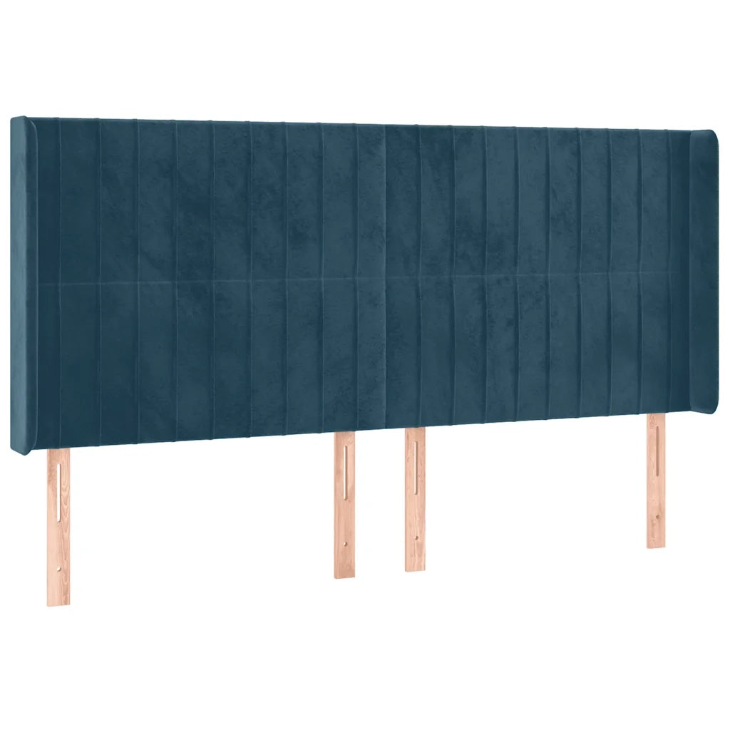 Letto a Molle con Materasso e LED Blu Scuro 160x200 cm 3139695