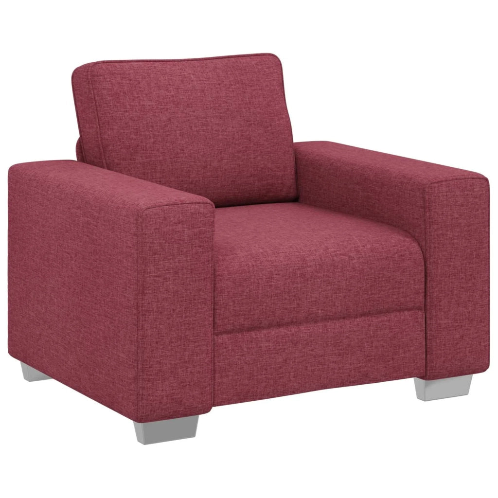 Divano 3 pcs Rosso Vento 219 x 80 x 82 cm Tessuto misto lino 3324661