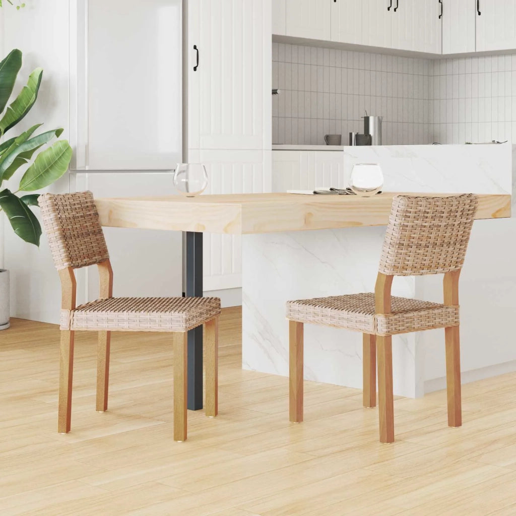 Sedia da pranzo 2 pcs Naturale 46 x 55 x 84 cm Rattan Kubu 42012426