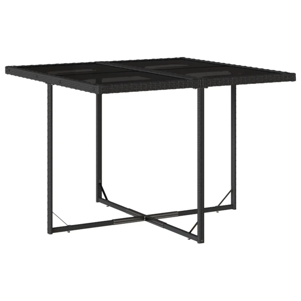Set da Pranzo da Giardino 5 pz Nero con Cuscini in Polyrattan 3277842