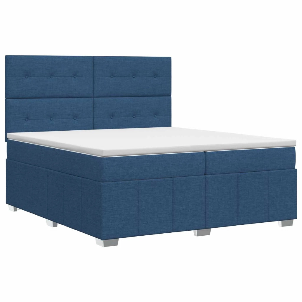 Letto box spring con materasso Blu 160 x 200 cm Tessuto 3454182