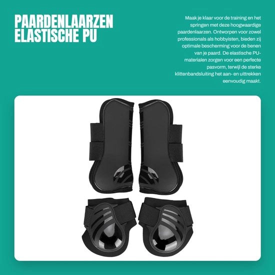 Paar di protezioni per zoccoli equini - 2 pezzi - Rivestimenti elastici PU per zoccoli equini - Protezione per allenamento/saltuazione - Resistenze in neoprene - Facili da indossare - Protezioni per zoccoli equini