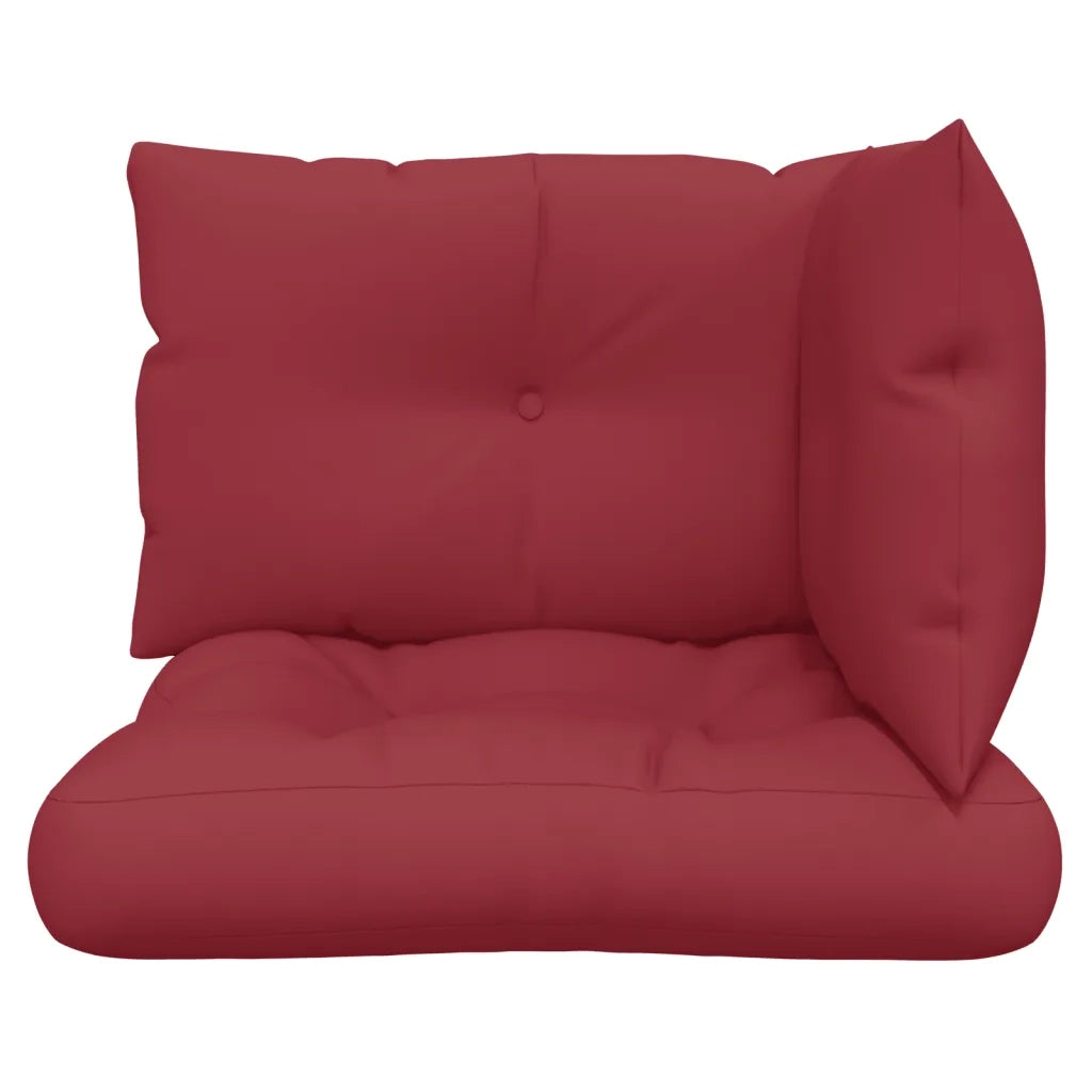 Cuscini per Pallet 3 pz Rosso Vino in Tessuto 360865
