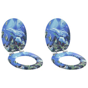 Sedile per toilette con chiusura morbida 2 pcs Blu 44 x 38 cm 3414536