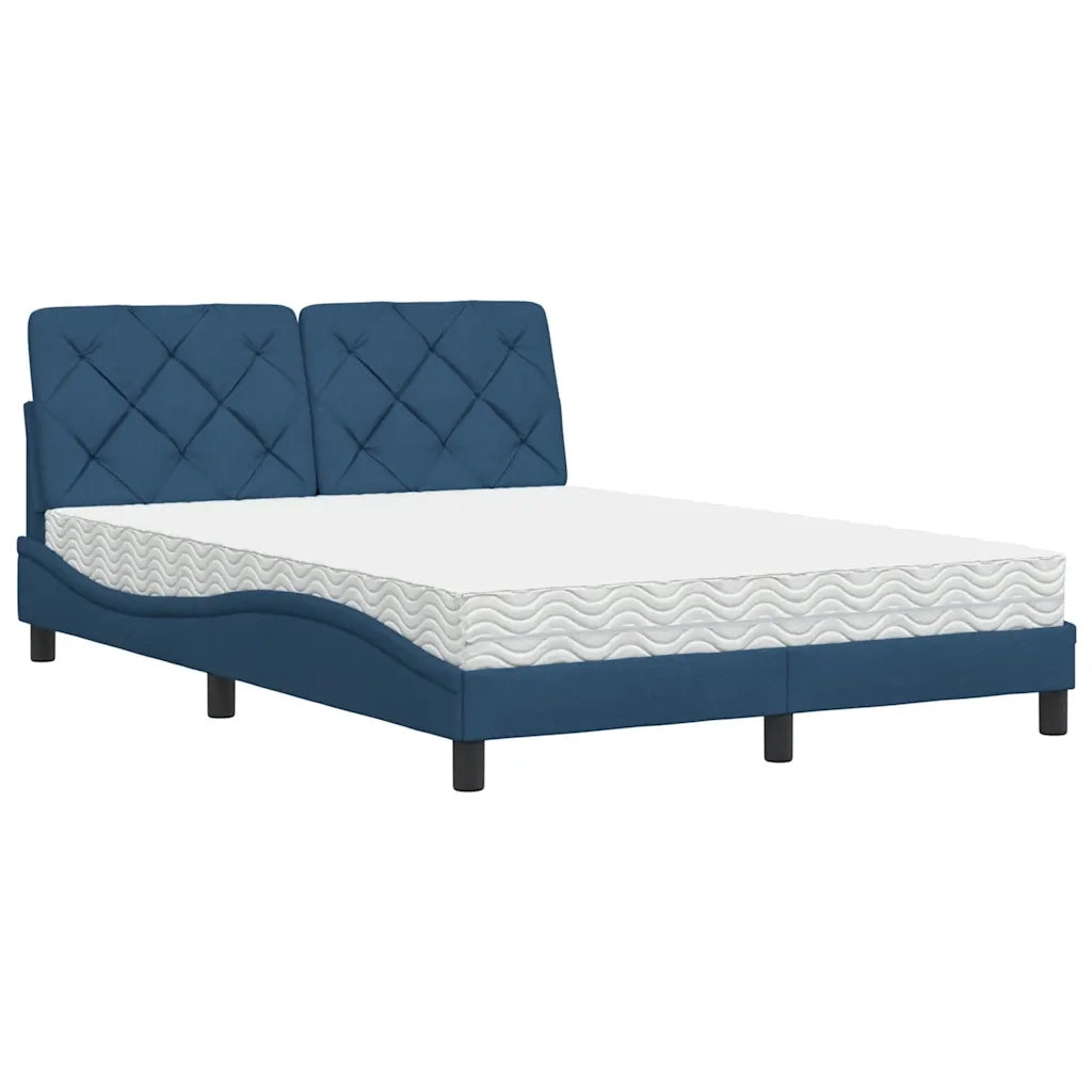 Letto con Materasso Blu 140x190 cm in Tessuto 3310740