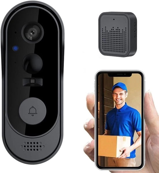 Deurbel Wi-Fi con Camera - Ricezione Visitatori - Nessun Abbonamento Richiesto - 17 x 9 x 6 cm