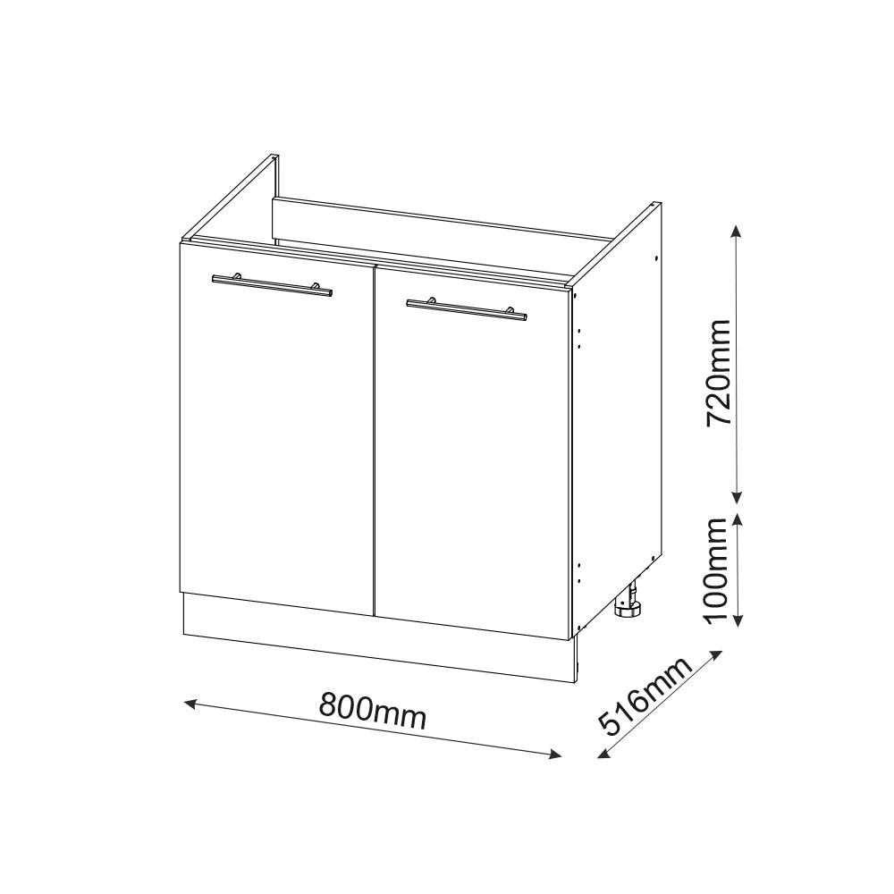 Mobile lavello cucina Fame-Line Rovere dorato/Bianco 80 cm, PL Rovere Vicco