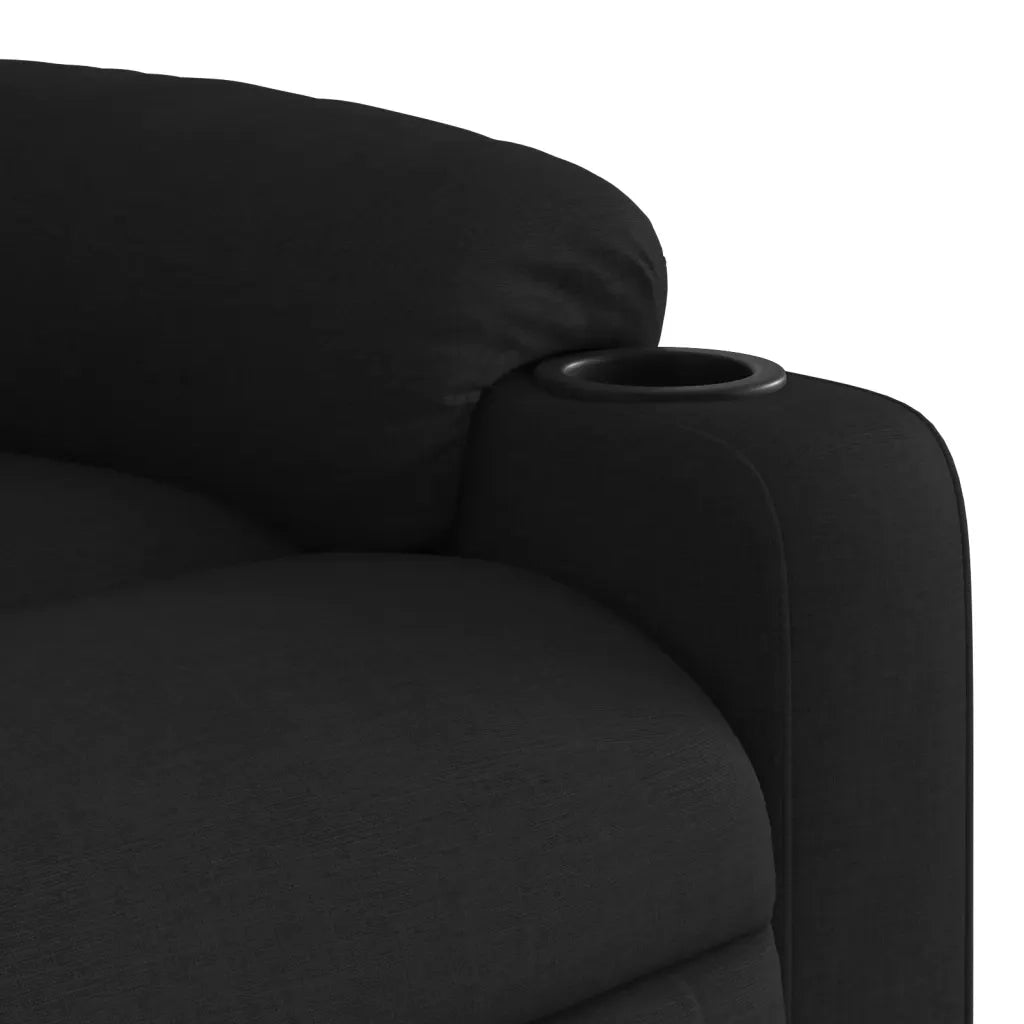 Poltrona Massaggiante Reclinabile Nera in Tessuto 374132