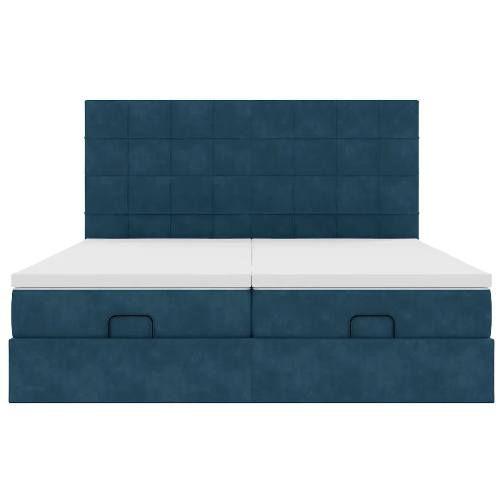 Struttura Letto Pouf con Materassi 160x200 cm Velluto 3314619