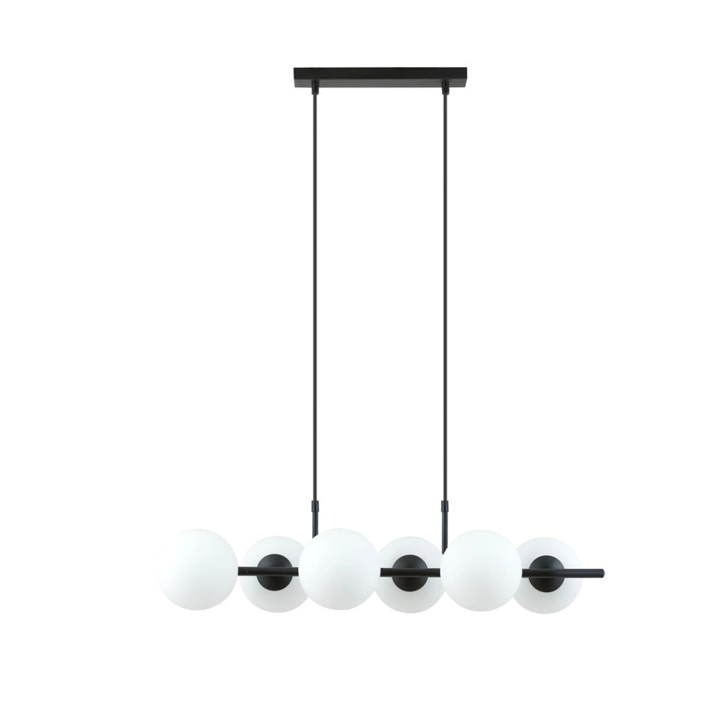 Lampadario sospeso Emibig RORY 6 luci opale nero E14