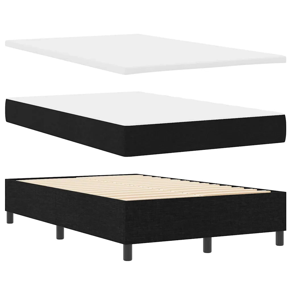 Letto a molle con materasso Nero 120 x 190 cm Tessuto 3339450