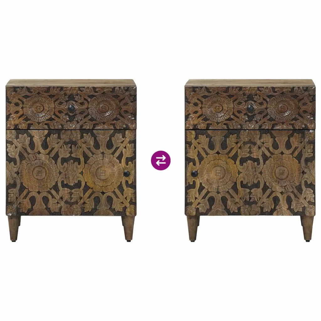Mobiletto da Letto con cassetto Marrone 50 x 33 x 60 cm 4018340