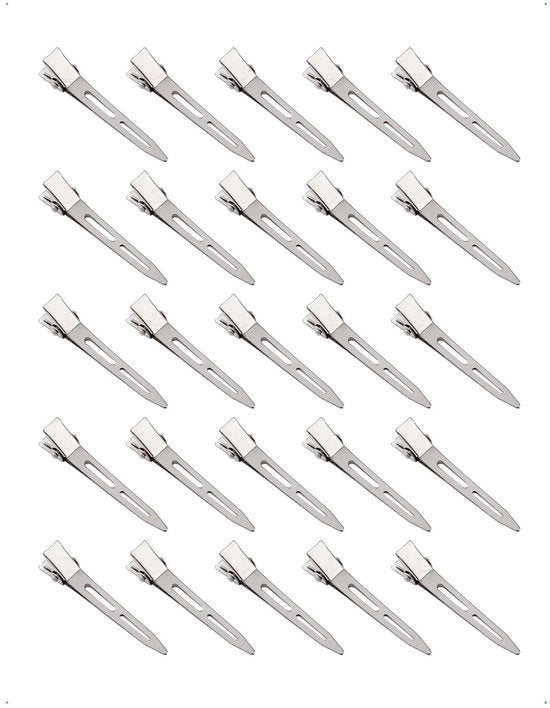 Set di 30 clip per capelli in metallo da 5,5 cm con fori, becco di oca, per stili e capelli lunghi, clip antiscivolo per capelli arricciati, DIY per capelli femminili e femminili