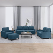 Set di Divani 4 pz con Cuscini Blu in Velluto 3201495