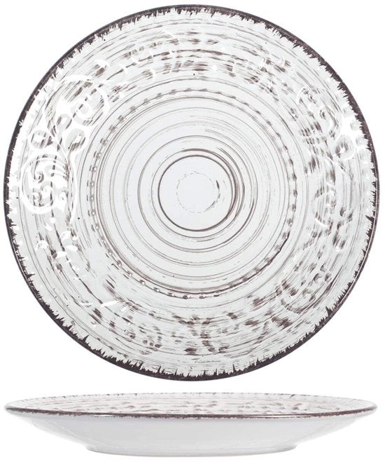 Set di giardino da 6 piatti per frutta in plastica bianca 21 cm