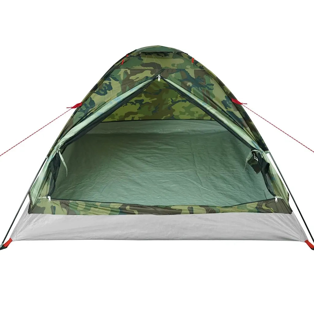 Tenda da Campeggio a Cupola 4 Persone-Tenda per Escursionismo Mimetica Impermeabile 144396