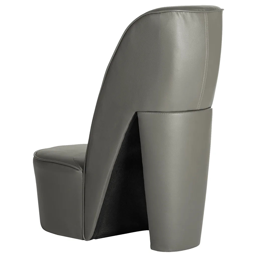 Poltrona a Forma di Scarpa con Tacco in Similpelle Grigia 248651
