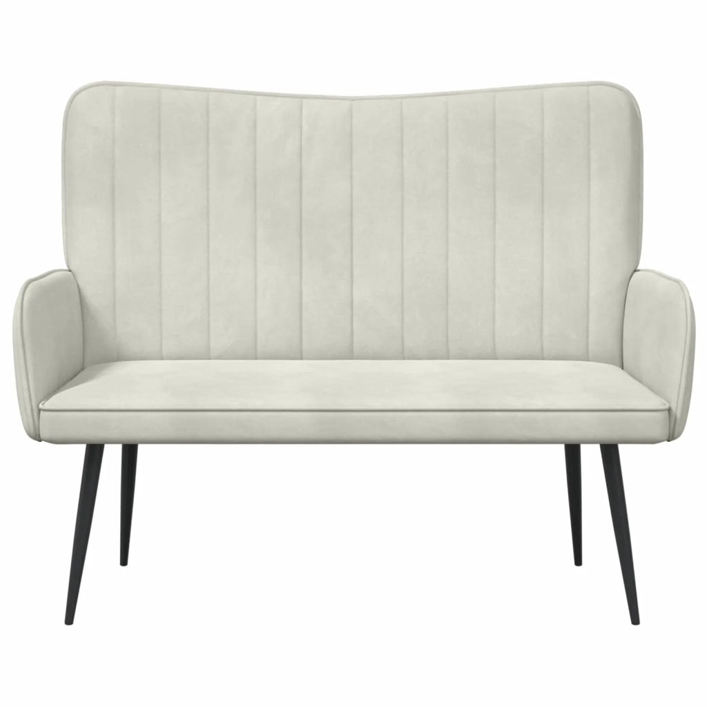 Sofa a Due Posti Crema 115 x 61 x 87 cm Velluto 42028967