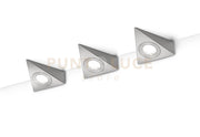 ECCO KIT 3 PEZZI SOTTOPENSILE ACCIAIO 12,4cm LED 3W · 3x 200lm, 3000K