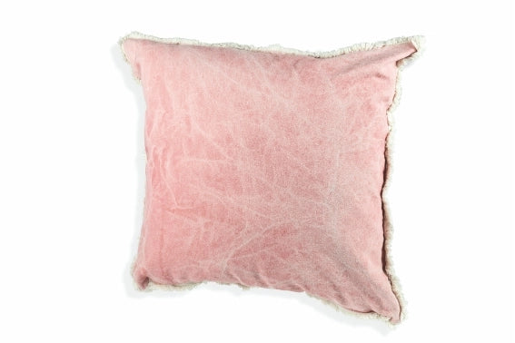 CUSCINO ARREDO CON FRANGE 65X65 CM IN COTONE E POLIESTERE