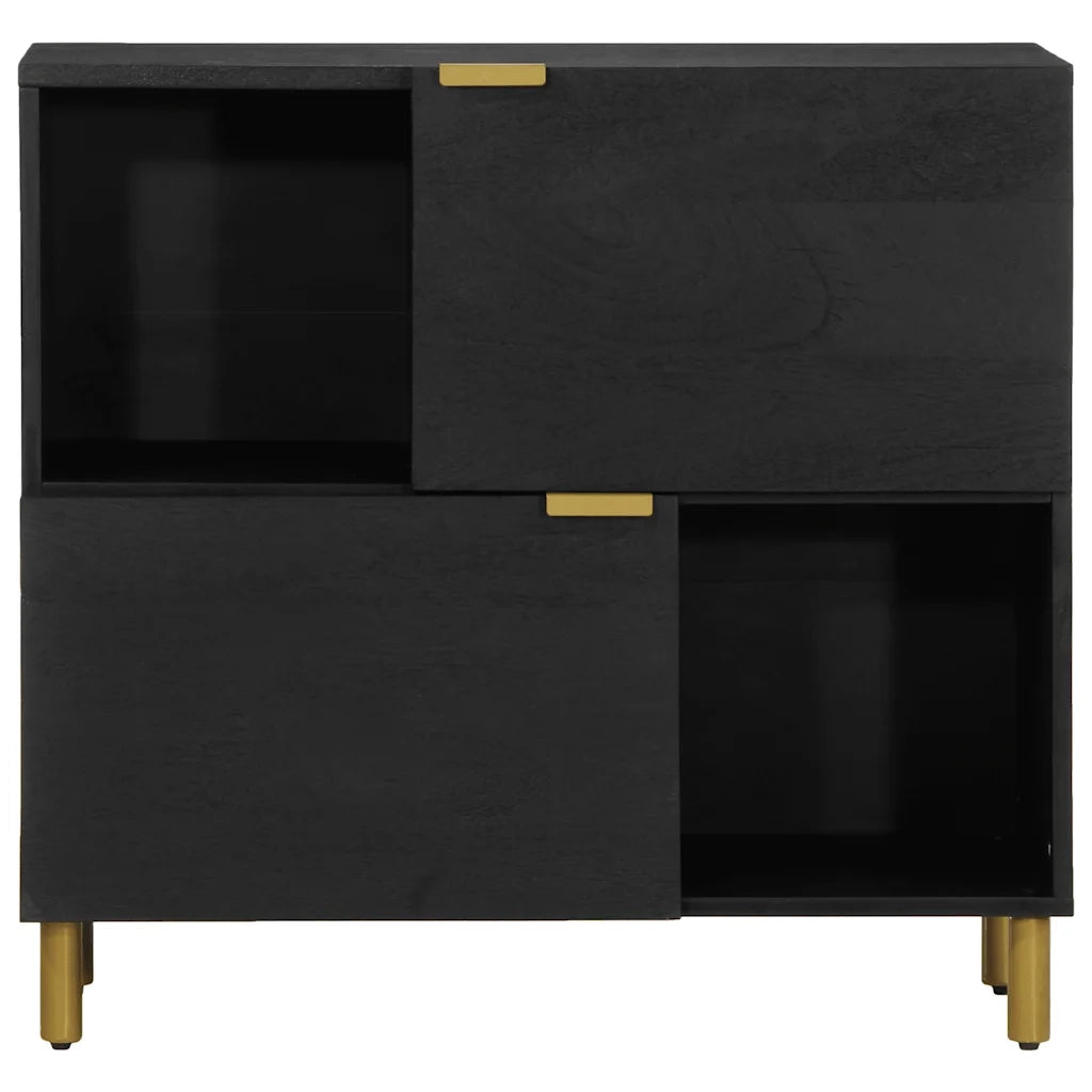 Credenza | Madia | Buffet da pranzo | Armadio da pranzo Nera 80x33x75 cm in Legno Multistrato