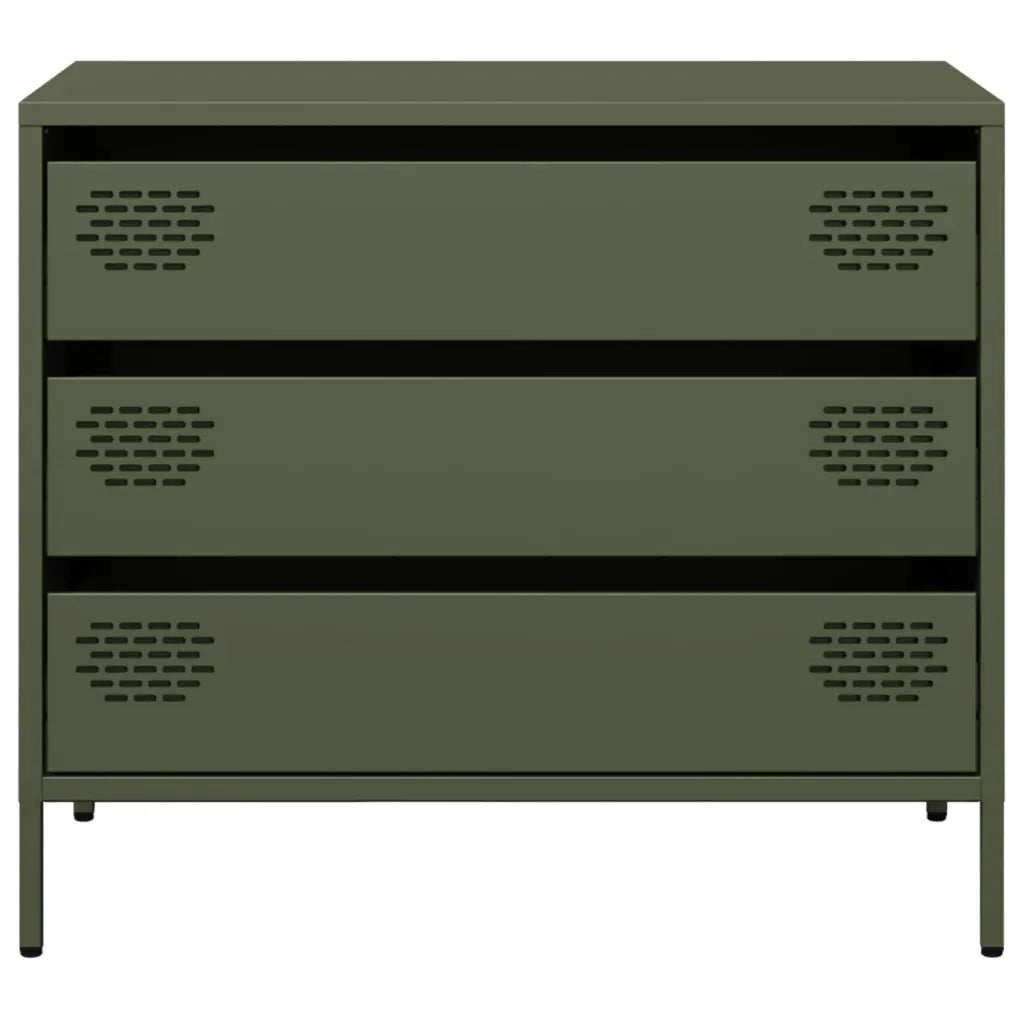 Credenza Verde Oliva 68x39x58,5 cm in Acciaio Laminato a Freddo 851296