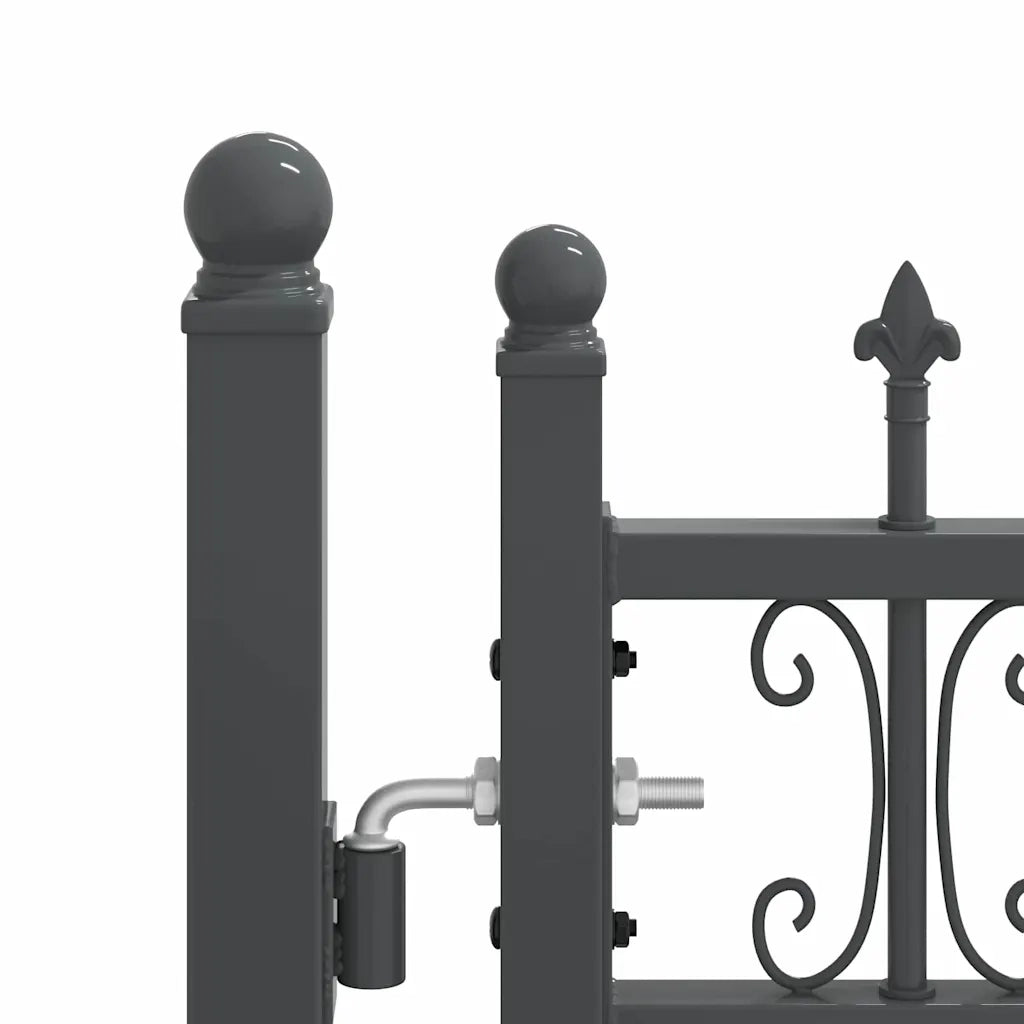 Cancello con Punta a Lancia KAMPEN 305 x 75 cm Acciaio Grigio 42009042
