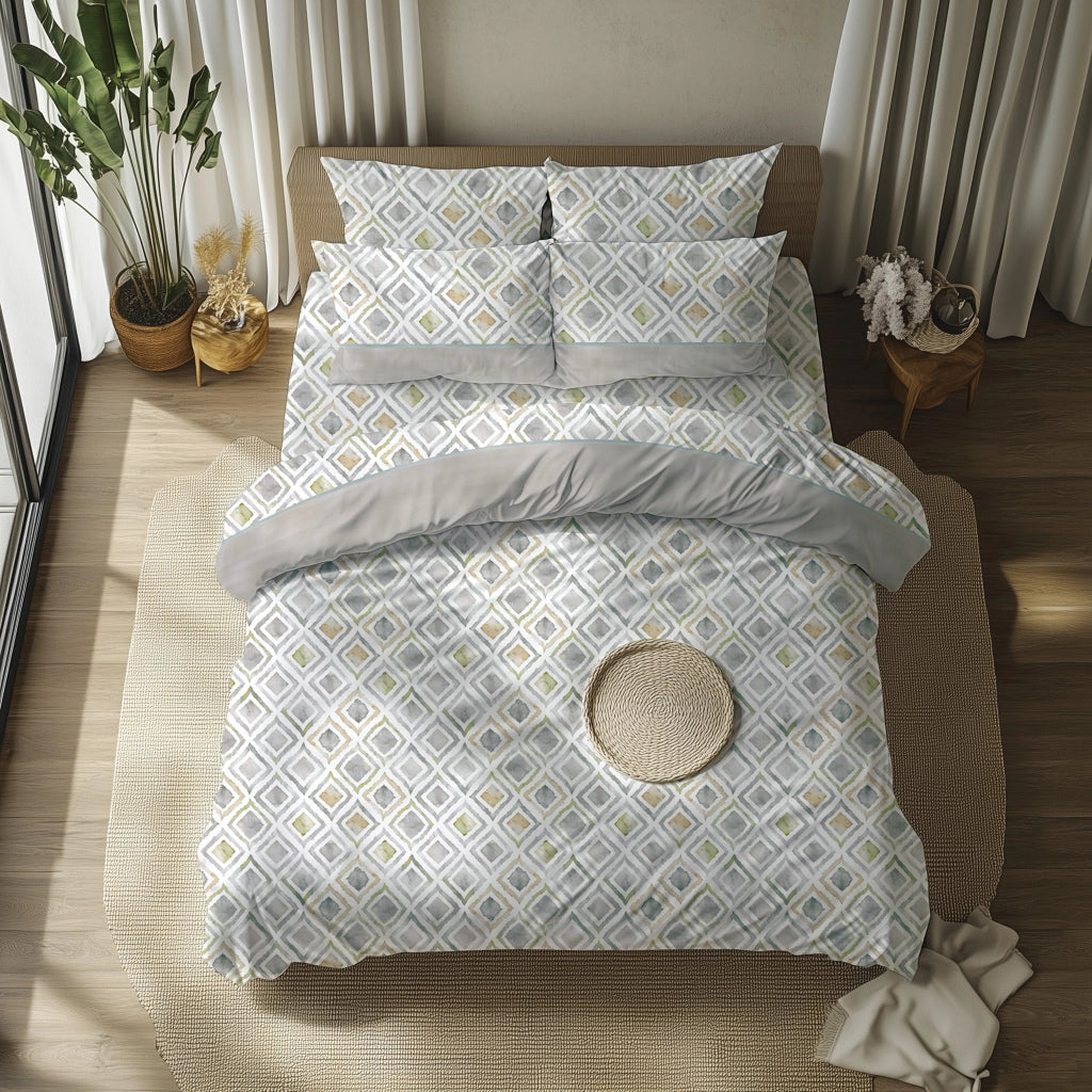 Sasila, set Completo Letto Singolo in Policotone, Grigio