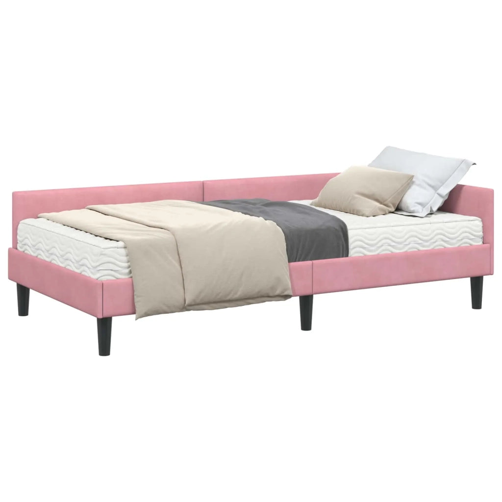 Struttura Letto Angolare con Materasso 2 pcs Grigio Velluto