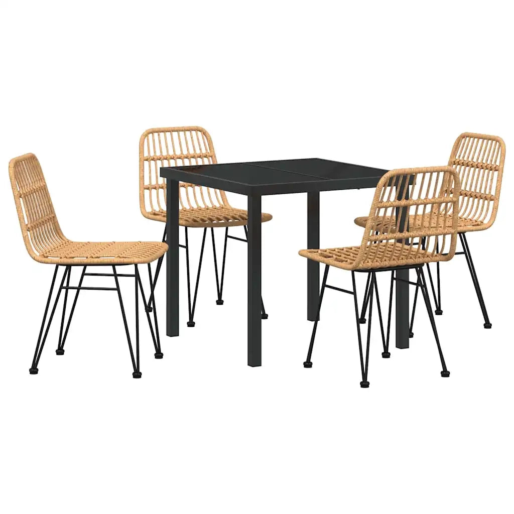 Set da Pranzo per Giardino 5 pcs Marrone