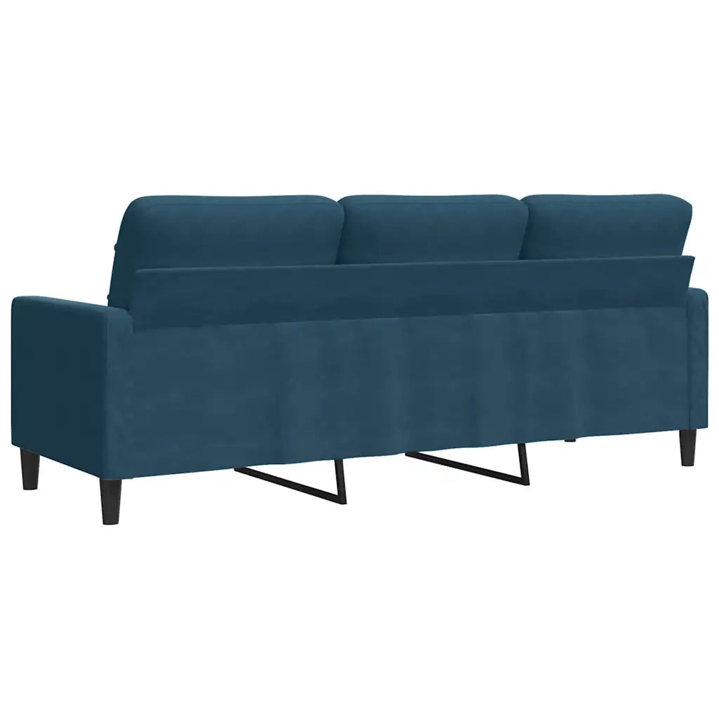 Divano a 3 Posti-Sofa 3 Posti Blu 180 cm in Velluto 402331