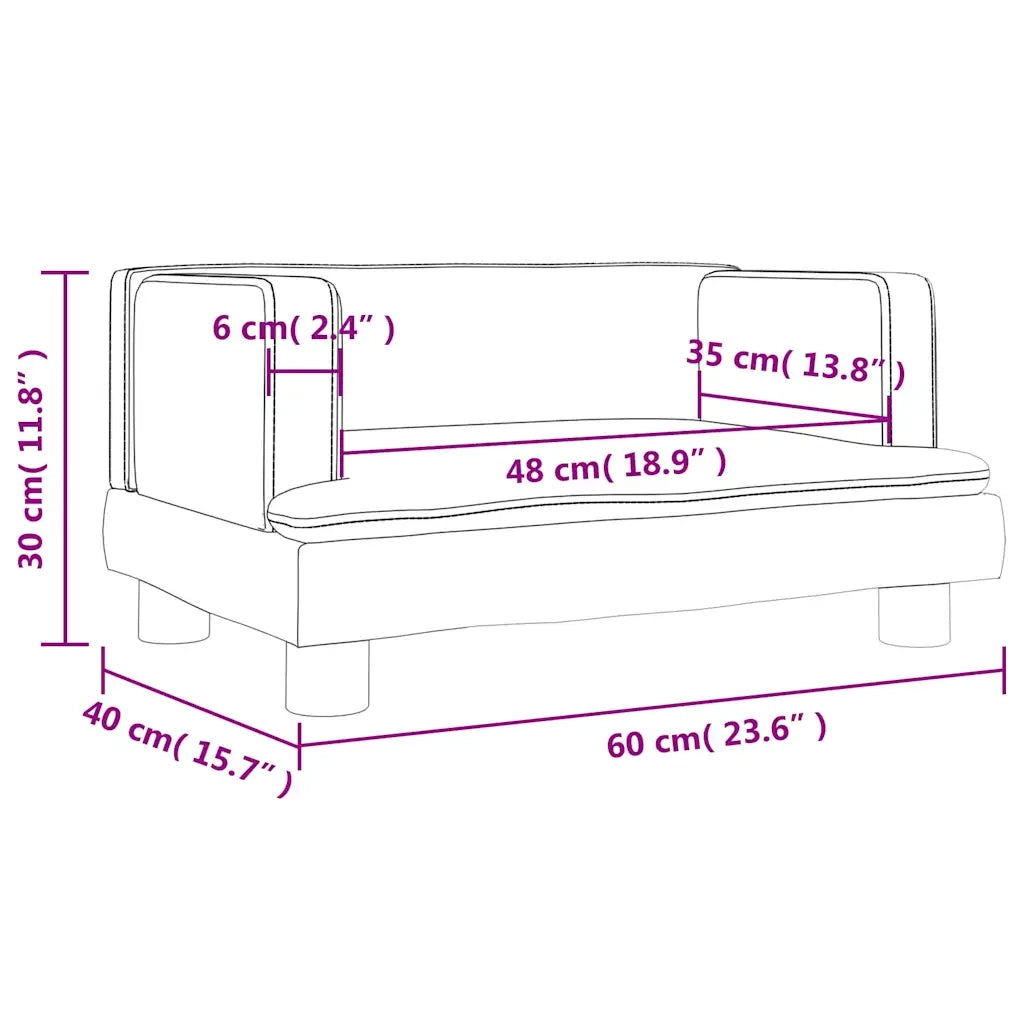 Divano per Bambini-Sofa-Divanetto Marrone 60x40x30 cm in Similpelle