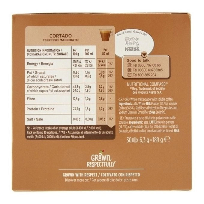Nescafé Dolce Gusto Caffè Cortado Espresso Macchiato 30 Capsule