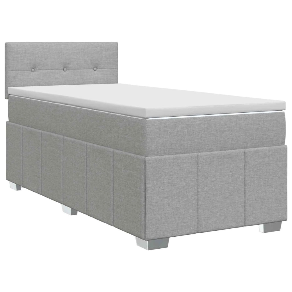 Letto box spring con materasso Grigio Chiaro 90 x 200 cm 3451122