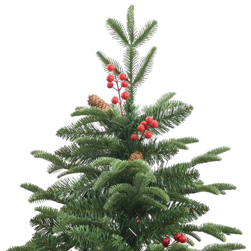 Albero Natale Artificiale Incernierato con Pigne e Bacche 210cm 358377