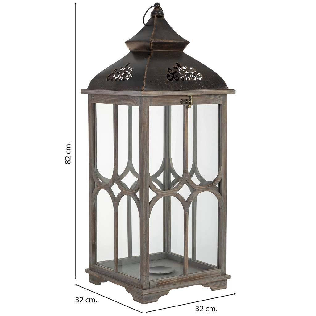 Lanterna in legno 32x32x82h cm