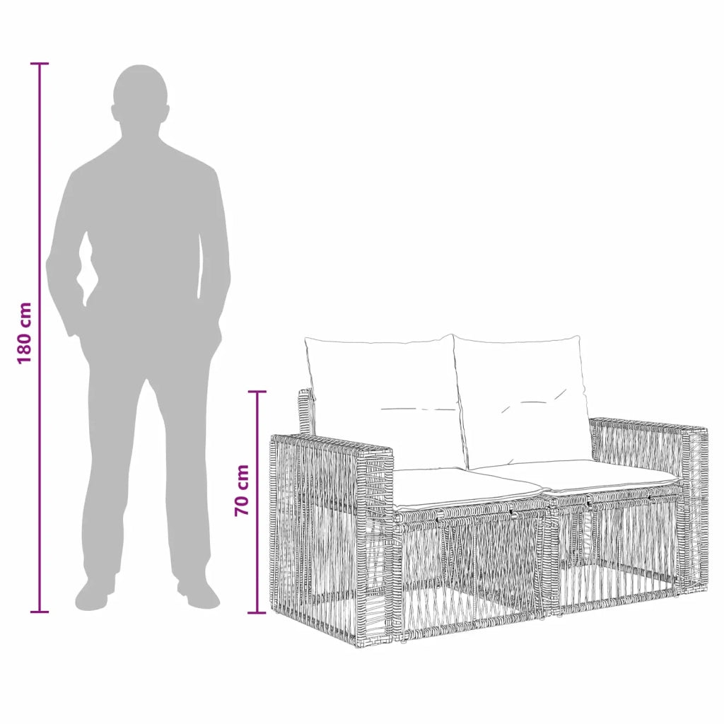 Set Divano da Giardino 5 pz Beige e Bianco Crema polyrattan 3435081
