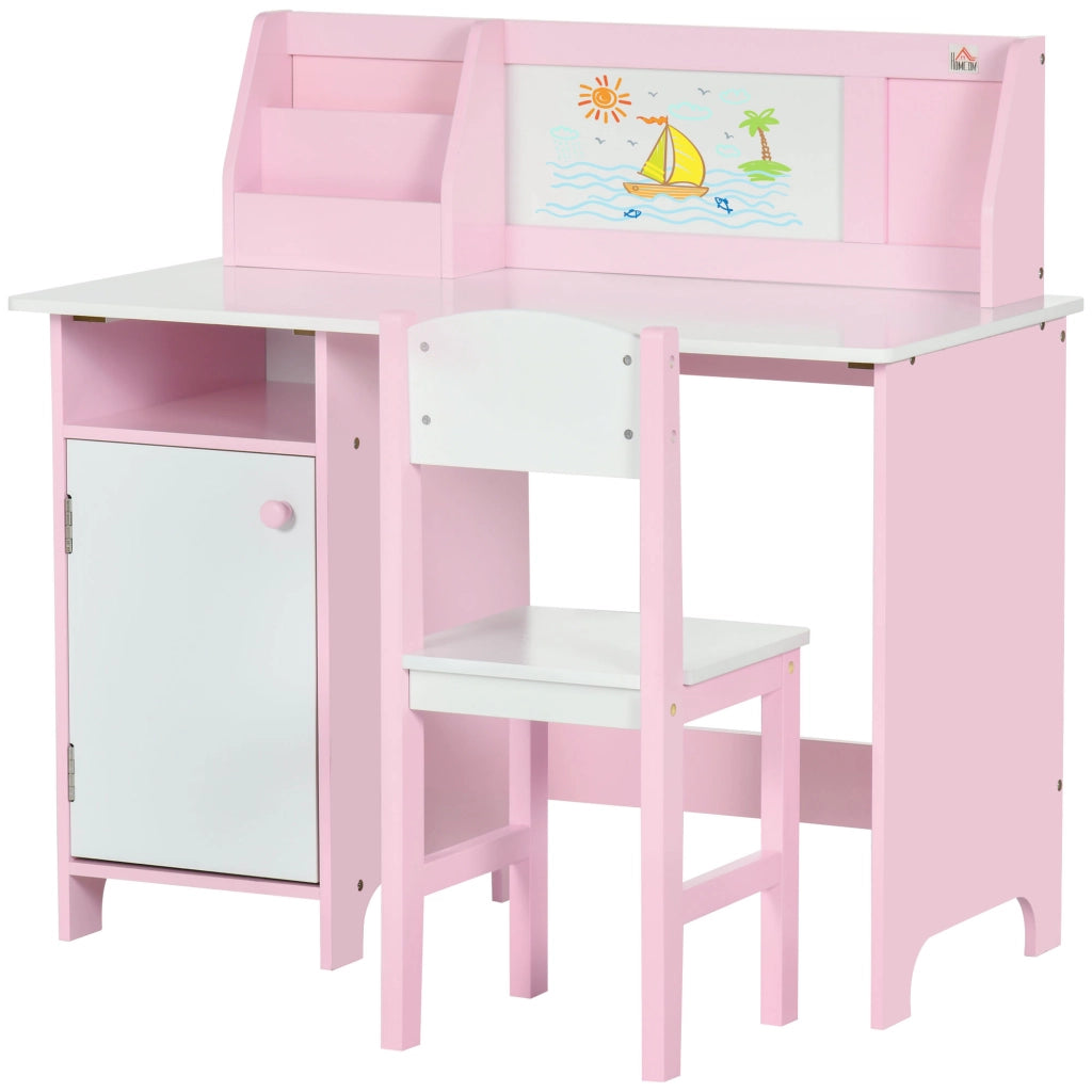 Scrivania Bambini con Sedia e Organizzatore ¨C Minimal ¨C 90x45x85 cm Rosa