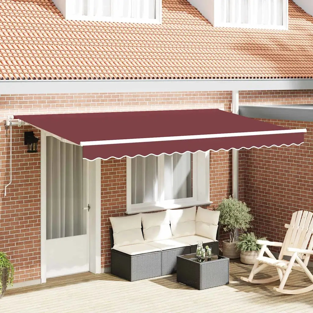 Tenda Retrattile Borgogna 350 x 200 cm Tessuto 3329671