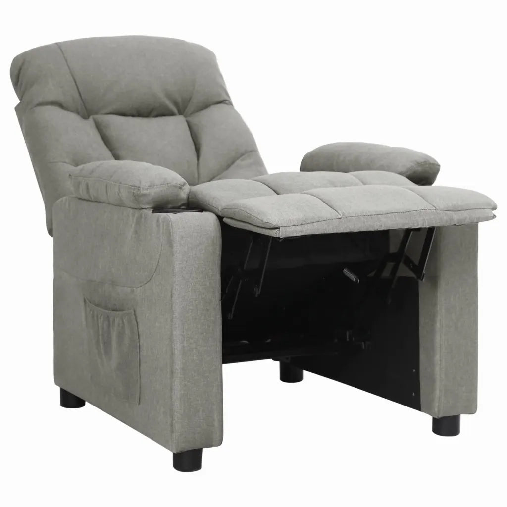 Poltrona Reclinabile in Tessuto Grigio Chiaro 339082